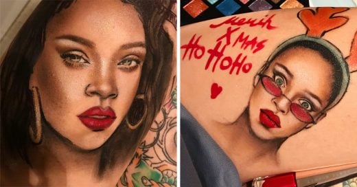 sta artista usó la línea Fenty de Rihanna para dibujar sobre su piel