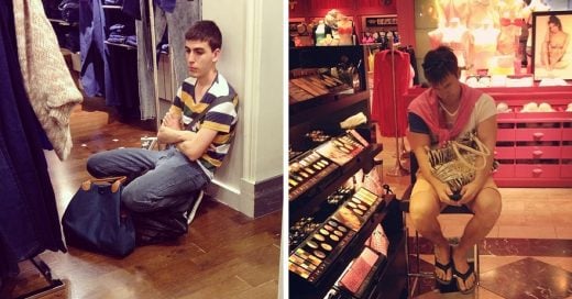 Fotos que muestran lo mucho que odian los hombres ir de compras