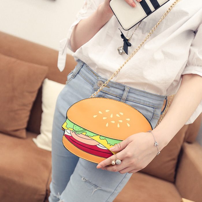 bolso en forma de hamburguesa