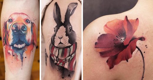 20 Delicados tatuajes que imitan la técnica de la acuarela, perfectos para las chicas delicadas