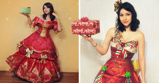 Esta mujer hace espectaculares vestidos con papel reciclado