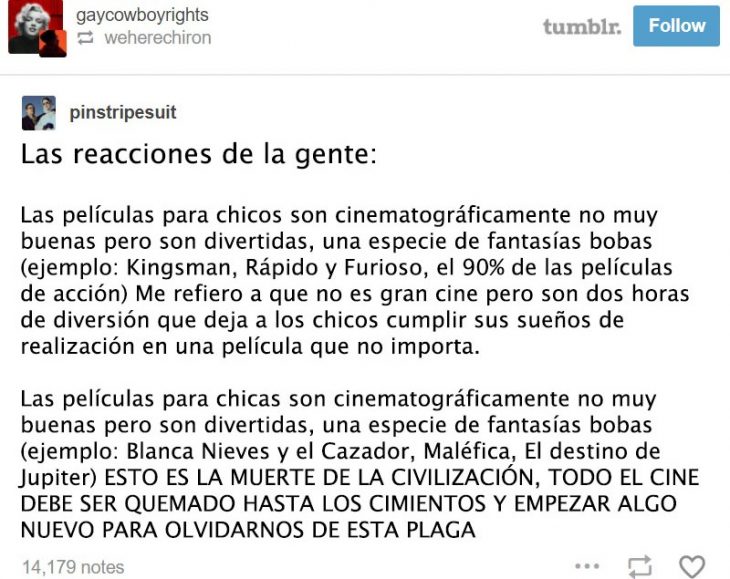 Bromas sobre personajes femeninos en el cine