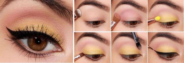 Maquillaje paso a paso Delineado infra verde