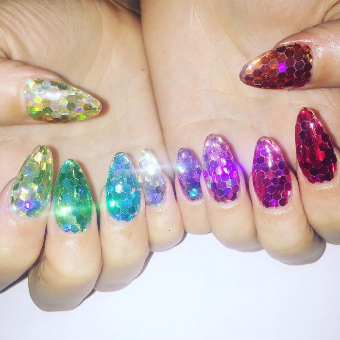 uñas con glitter