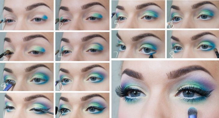 Maquillaje paso a paso Delineado infra verde