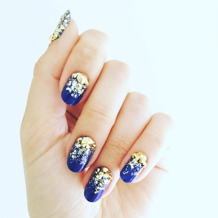 uñas con glitter