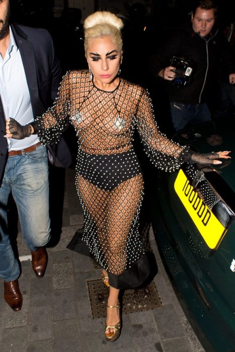  Lady Gaga is seen arriving at Philip Treacy Hat shop, Victoria on June 8, 2015