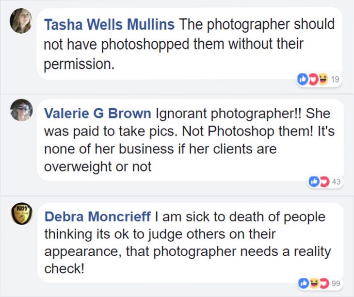 comentarios en facebook sobre una sesión de fotos humillante 