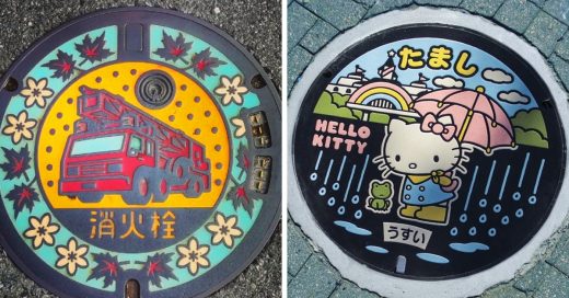 Los japoneses decoraron de forma increíble las alcantarillas