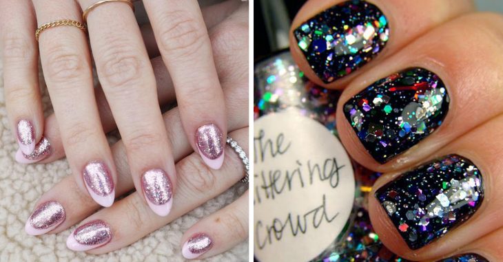 20 Diseños de uñas con glitter para brillar en todas las fiestas