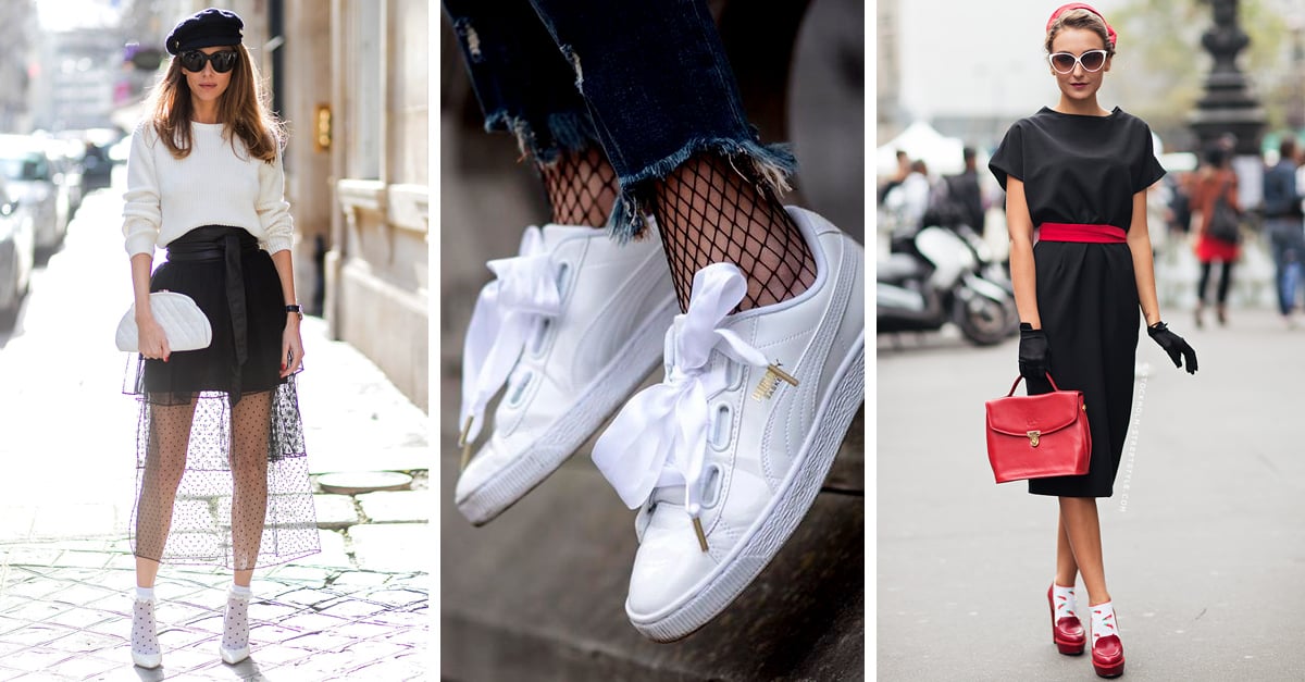 short con medias de red y tenis