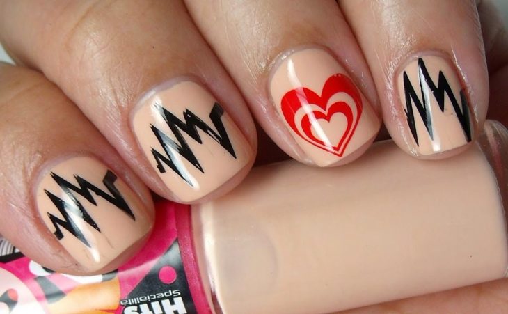 uñas san valentin