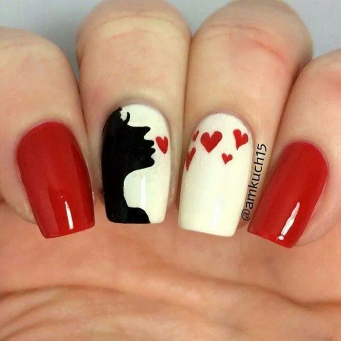 uñas san valentin