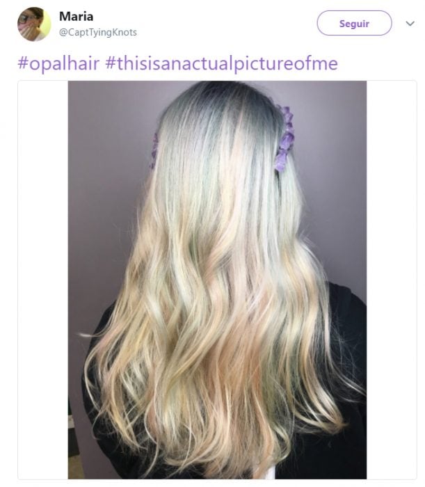 Comentarios en Twitter sobre la nueva tendencia de cabello opal que domina el 2018