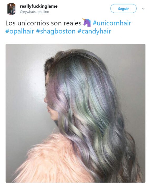 Comentarios en Twitter sobre la nueva tendencia de cabello opal que domina el 2018