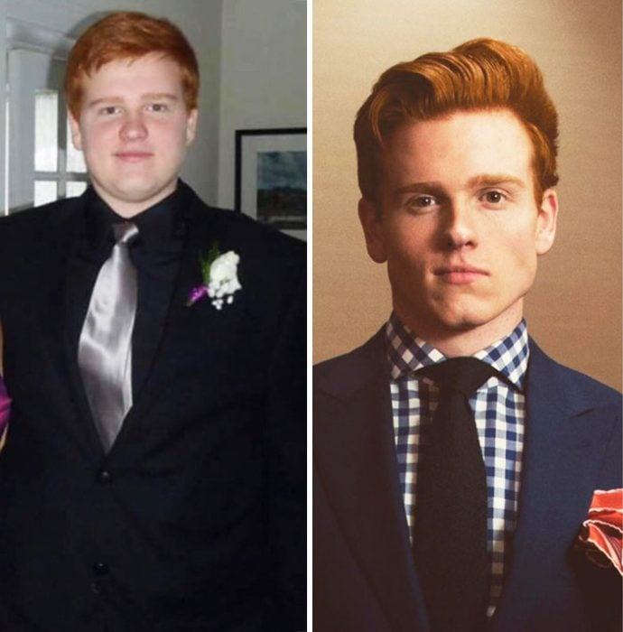 Antes y después de un chico que pasó de ser el patito feo a un sexi hombre