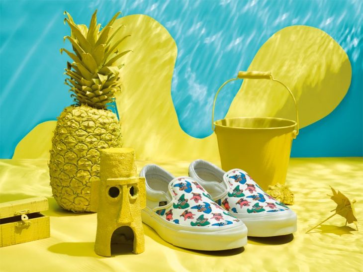 Tenis Vans impresos con los personajes de bob esponja 