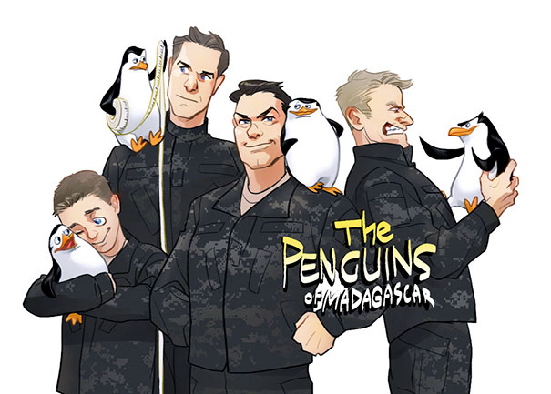 Caricaturas de los pinguinos de madagascar si fueran humanos 