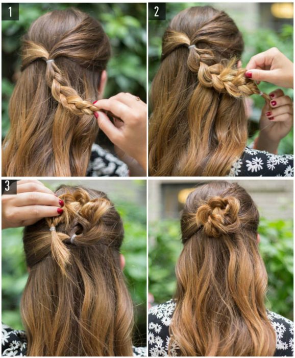 chica con cabello largo y rubio