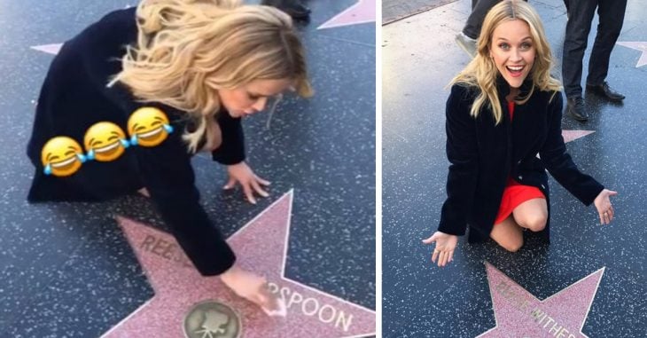 Reese Witherspoon limpió su propia estrella en el Paseo de la Fama de Hollywood, Internet no para de re