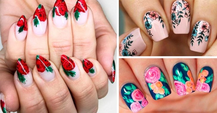 20 Uñas con diseños de flores para adornar tus manos