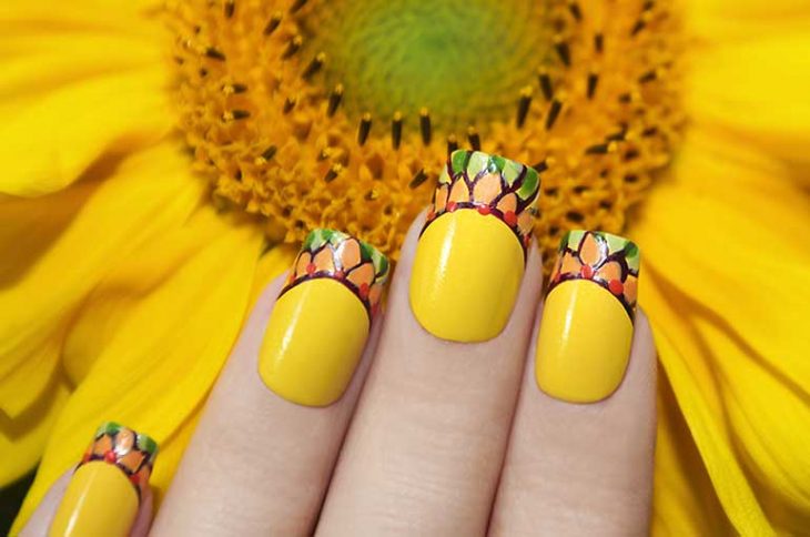 uñas girasol