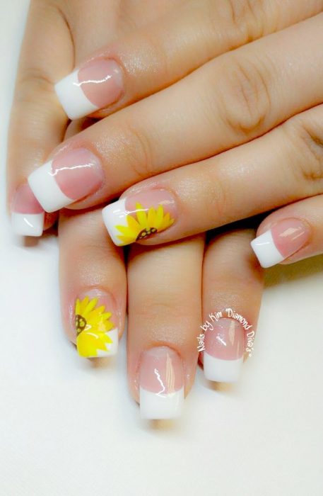 uñas girasol