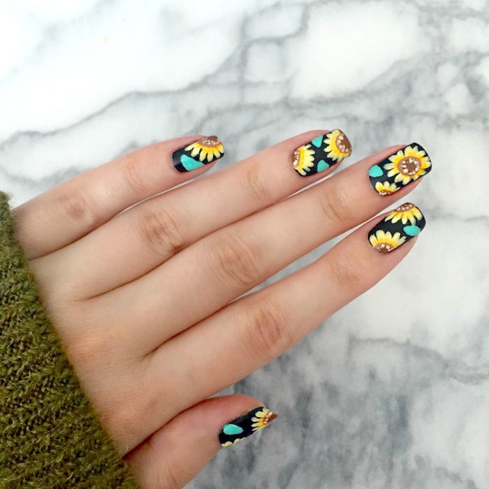 uñas girasol