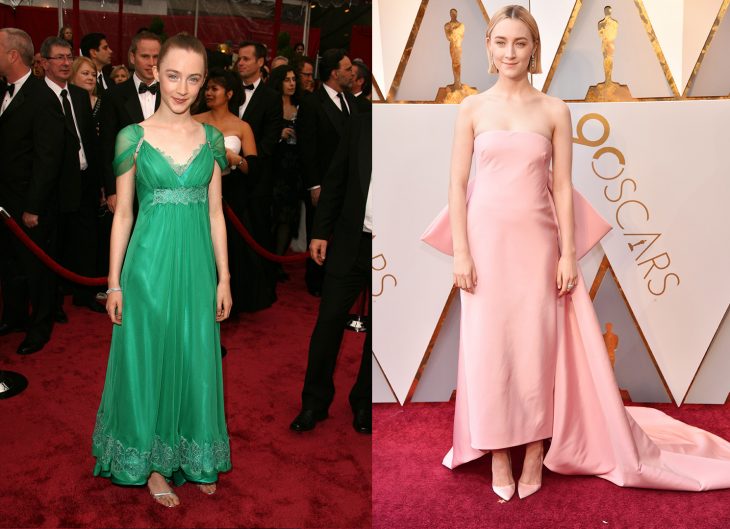 Actrices su primera alfombra roja premios oscar vs actualidad 