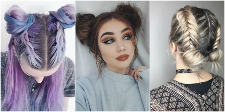 chicas usando bun en el cabello