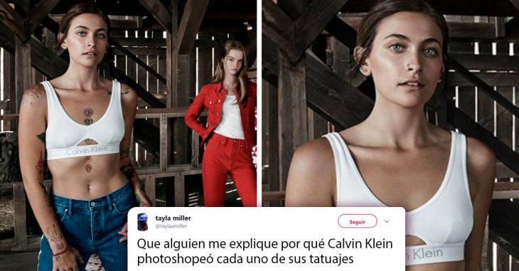 Calvin Klein elimina los tatuajes de Paris Jackson en su campaña