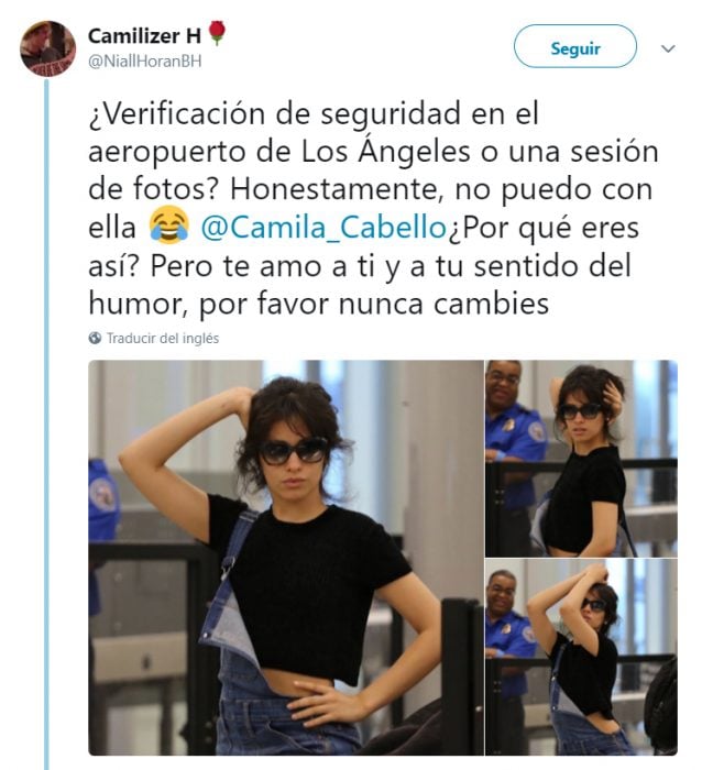 Comentarios en twitter sobre la sesión de camilla cabello en el aeropuerto 
