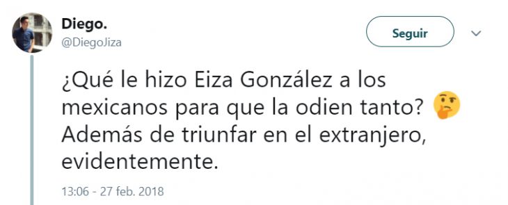 Comentarios en Twitter sobre el look de Eiza Gonzáles en los óscar