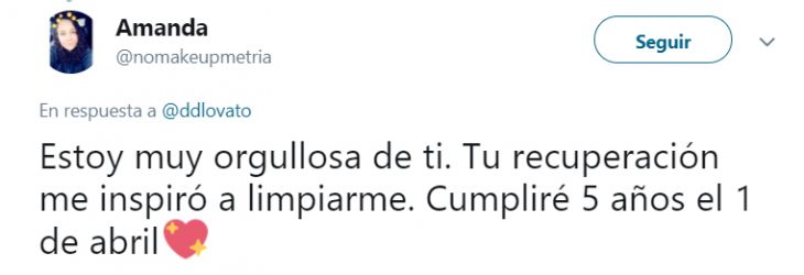 Comentarios en Twitter sobre la sobriedad de Demi Lovato 