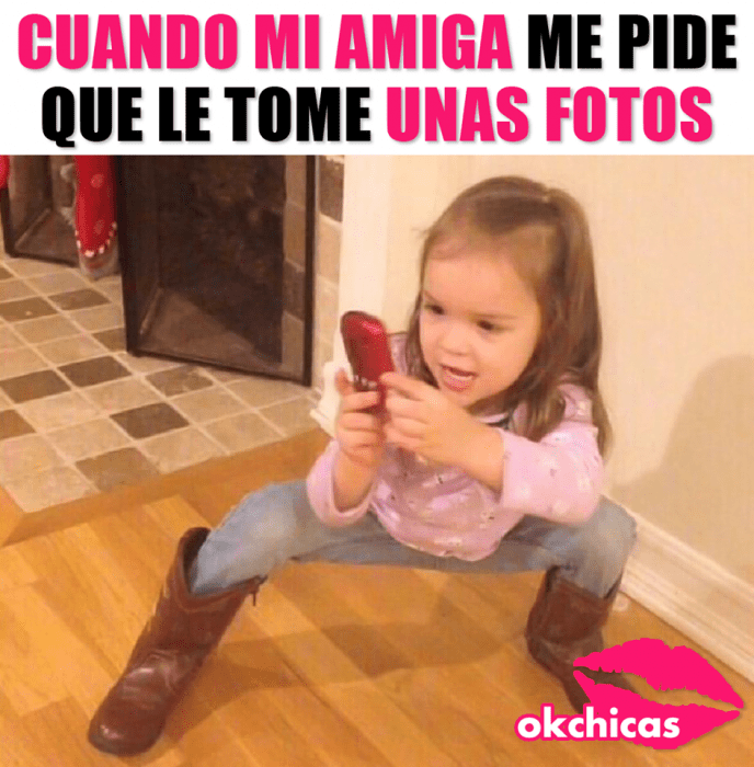 Meme de mejores amigas cuando me pide que le tome fotos 