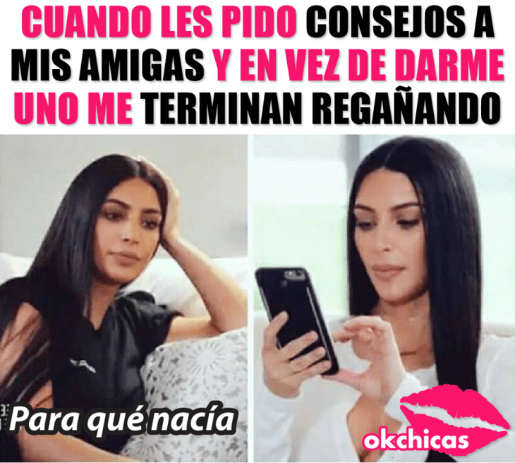 Meme de consejos para mejores amigas que terminan en regaños