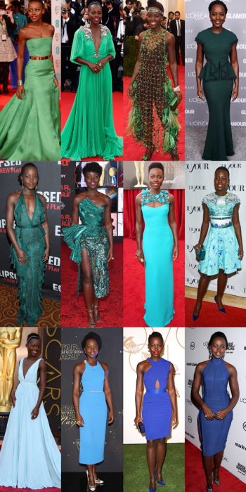 Pantone según lupita Nyong'o del verde al azul 