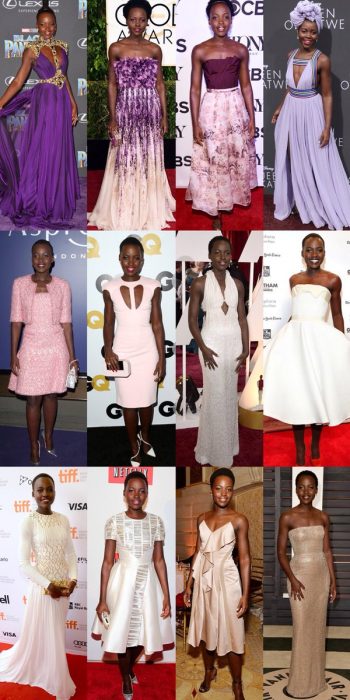 Pantone según lupita Nyong'o del lila al blanco 