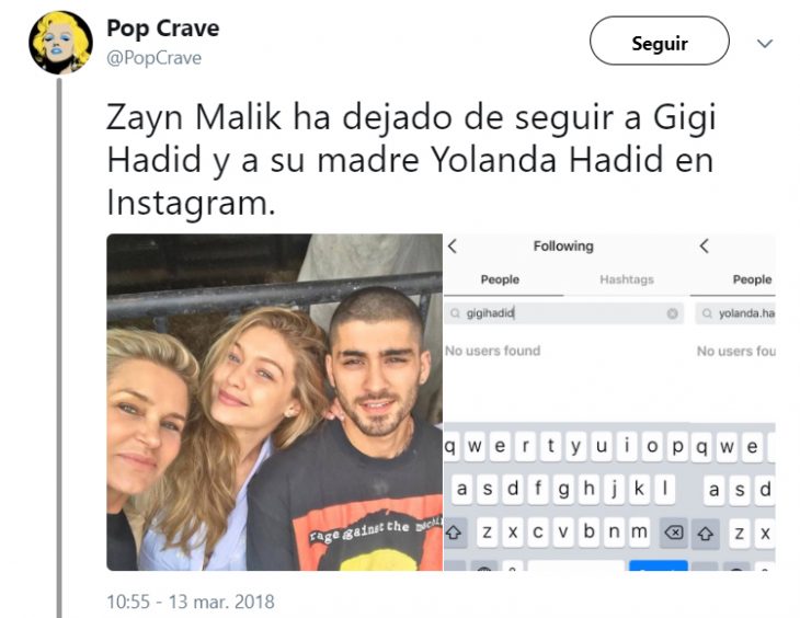 Comentarios en twitter sobre la separación de Gigi y Zayn Malik