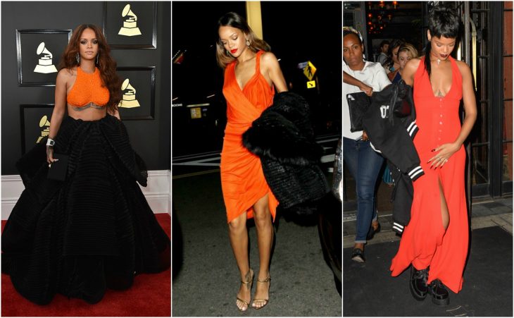 rihanna vestidos naranjas