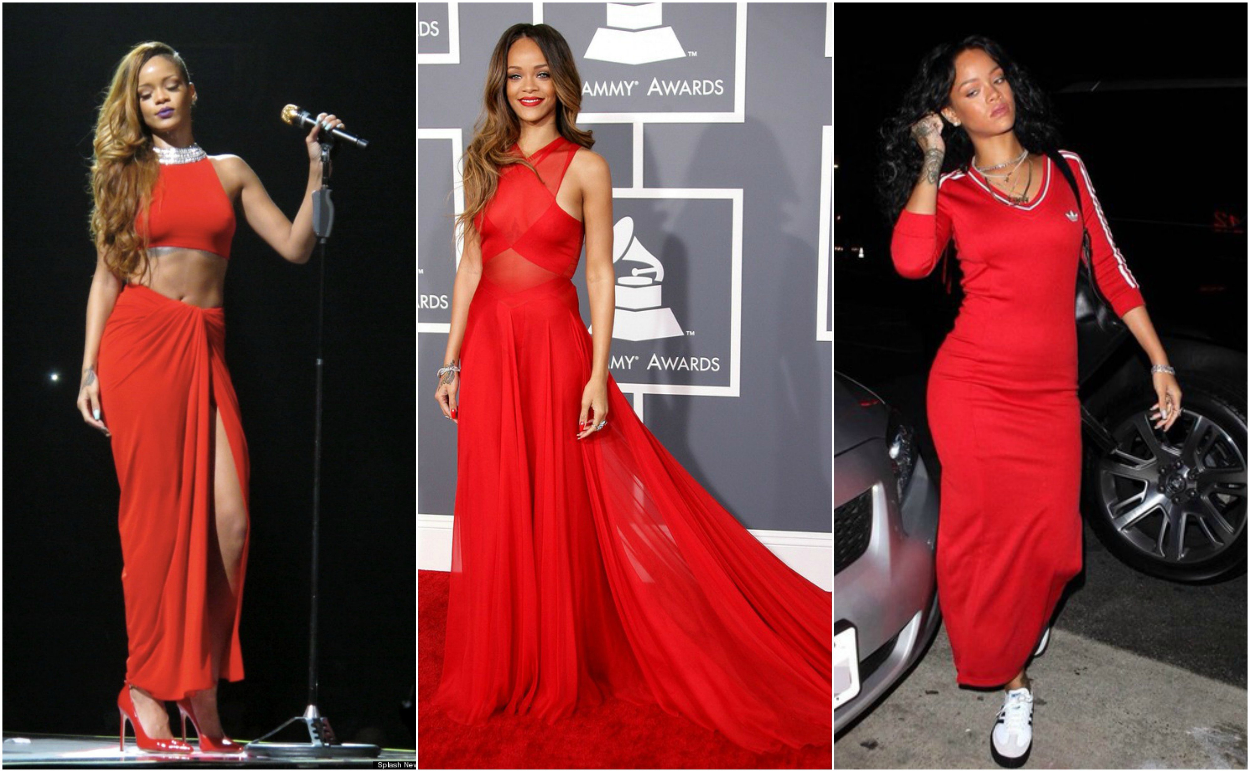 La de según vestidos de Rihanna