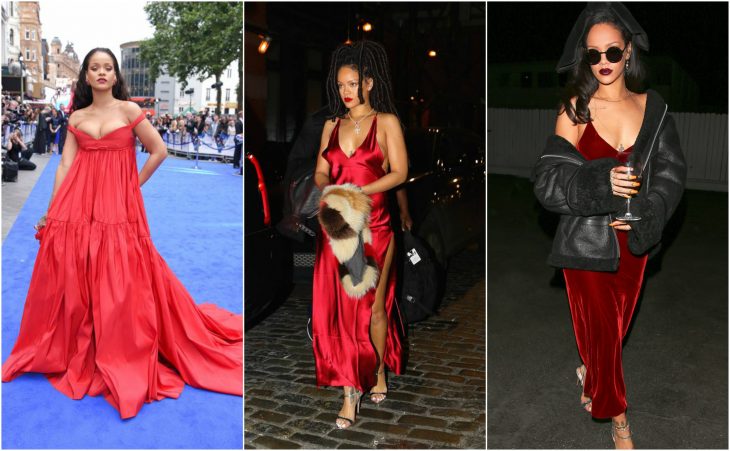 rihanna vestidos rojo sensual