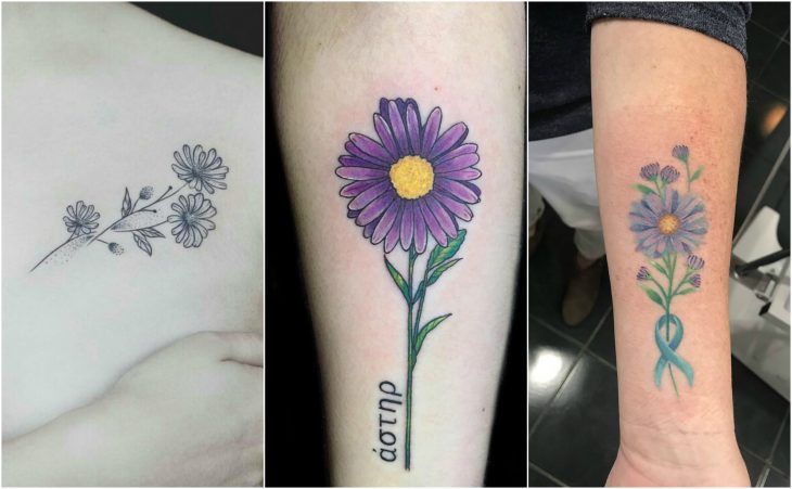 aster septiembre mes de nacimiento tatuaje