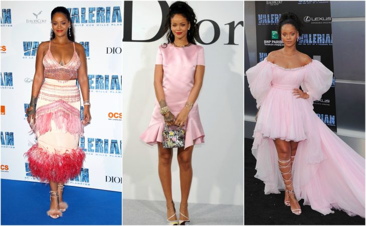 vestidos de rihanna de rosa a rosa