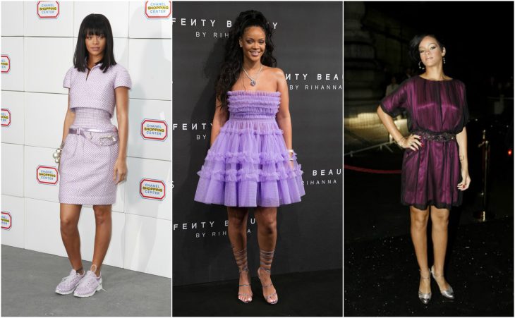 vestidos de rihanna del lavanda al violeta