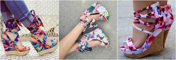 wedges de estampados tropicales