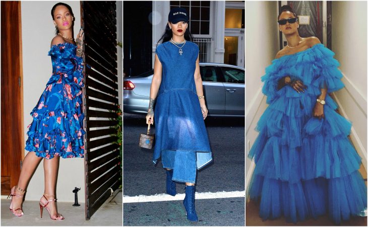 vestidos de rihanna vestidos azules