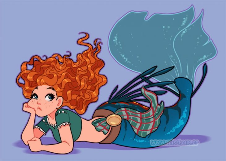 diseño de Merida como sirena