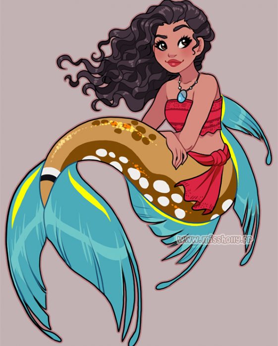 diseño de Moana como sirena