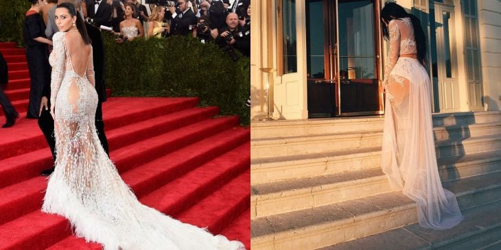 Comparación de Kim Kardashian y Kylie Jenner usando atuendos similares 
